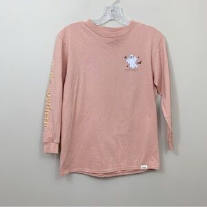 Simply Southern Orange Long Sleeve Tee with Ghost Graphic